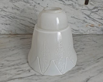 weißer Lampenschirm 90er / Landhaus / Milchglas Schirm