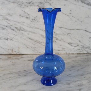 Vintage Solifleur Vase / blue glass vase mouth-blown and hand-formed / Solifleur vase / blue / Lauscha Glaskunst