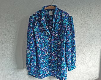 Retro Bluse mit Schulterpolster / Gr. XL Gr. 48 / Vintage Mode / Oversize