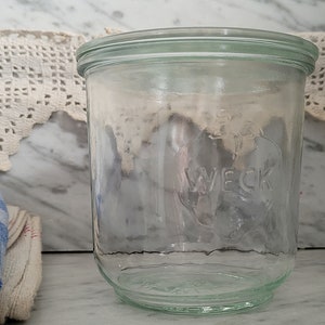old Weck jar / Weck canning jar / round rim jar 100 / storage jar / jar with lid / canning jar / 1/2 liter / 500 ml image 2