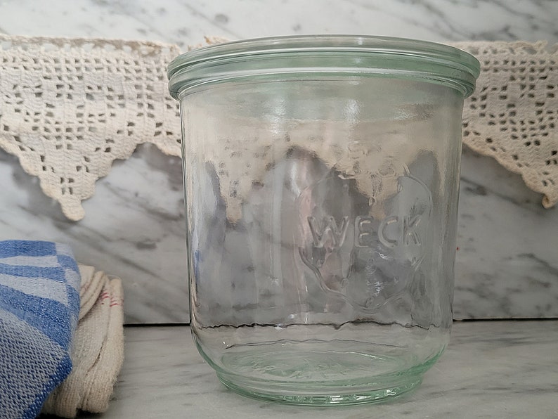 old Weck jar / Weck canning jar / round rim jar 100 / storage jar / jar with lid / canning jar / 1/2 liter / 500 ml image 2