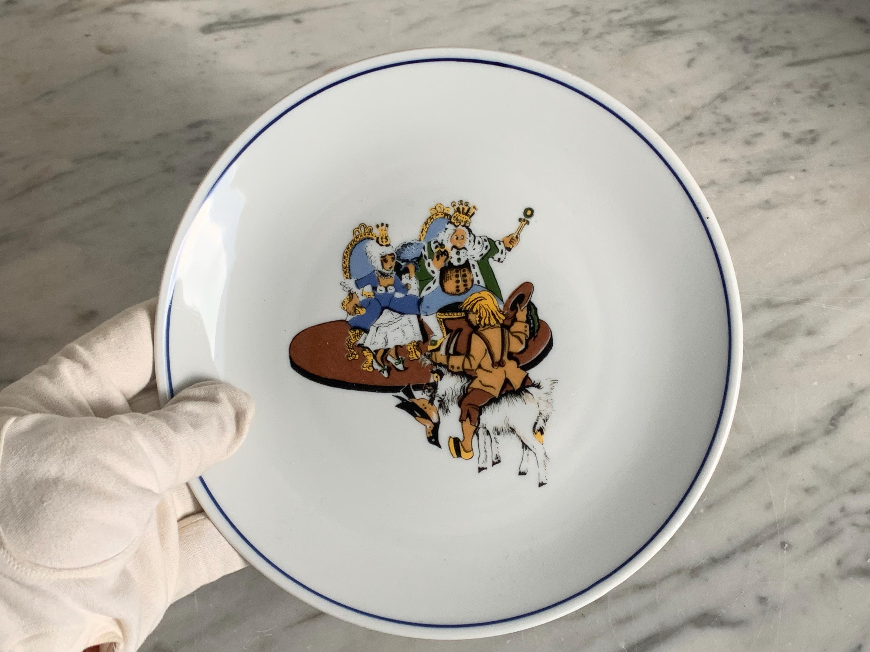 Vintage collector's plate children's plate fairy tale / small plate, Kahla porcelain 1970s old series: fairy tale plate Who knows this fairy tale?