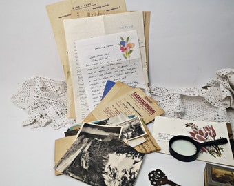 alter Papierkram  / Bilder, Karten, Konvolut / Vintage / Scrapbooking / Set B