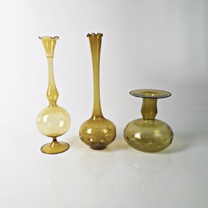 fine Lauscha vase / glass vase / yellow / mouth-blown / hand-formed / Lauscha Thuringia / dopamine Decor