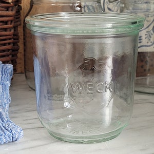 old Weck jar / Weck canning jar / round rim jar 100 / storage jar / jar with lid / canning jar / 1/2 liter / 500 ml image 1