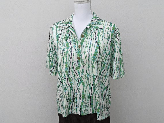 Retro Shirt / Vintage Poloshirt / Pulli / Kurzarm Shirt mit Kragen / Gr. M / 70er