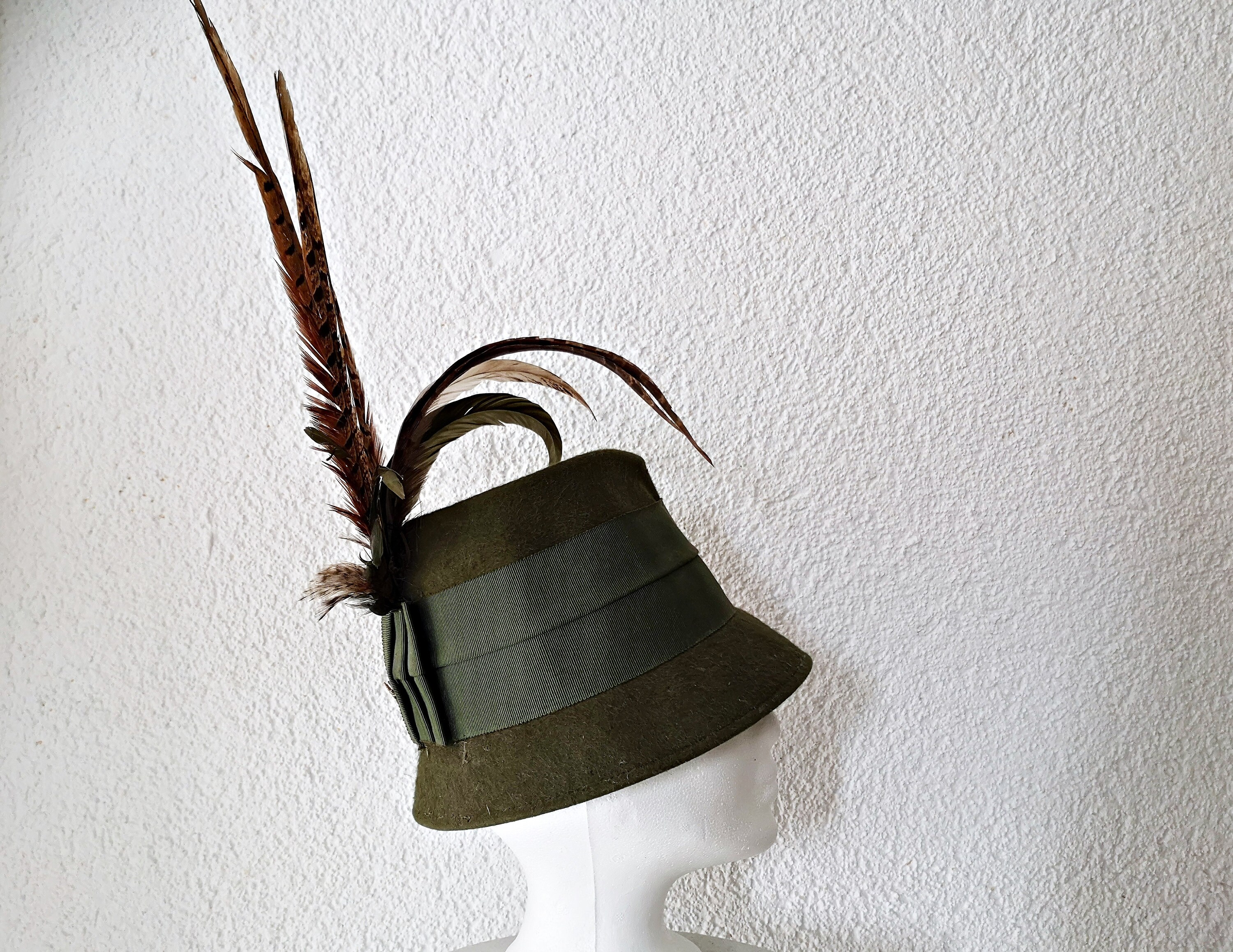 Feathers Wool Felt Hat Loden Green 