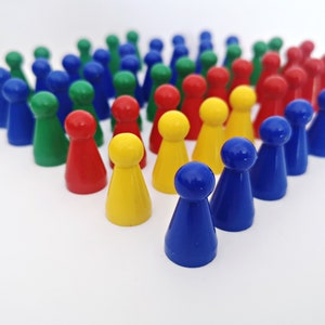 Kovolut Vintage game pieces for board games / figurines / players, runners, parlor games / 80s / 4 colors / replacement