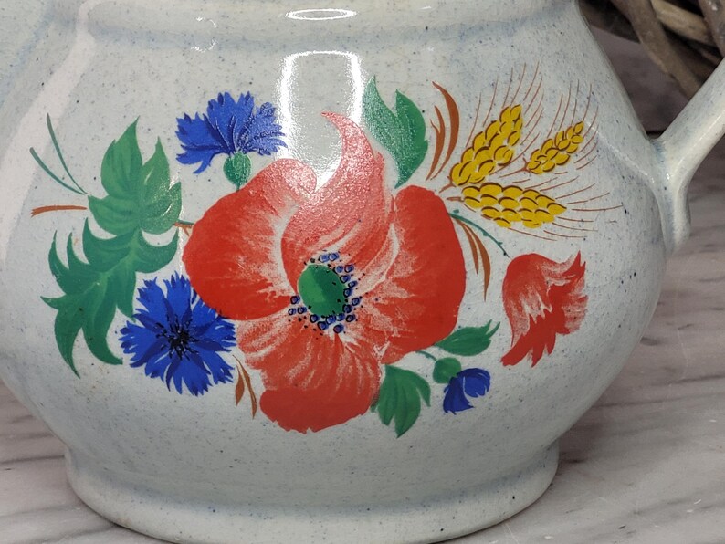 Old Teapot 1.3 Liters/ Vintage Coffee Pot Made of Ceramic / Stoneware