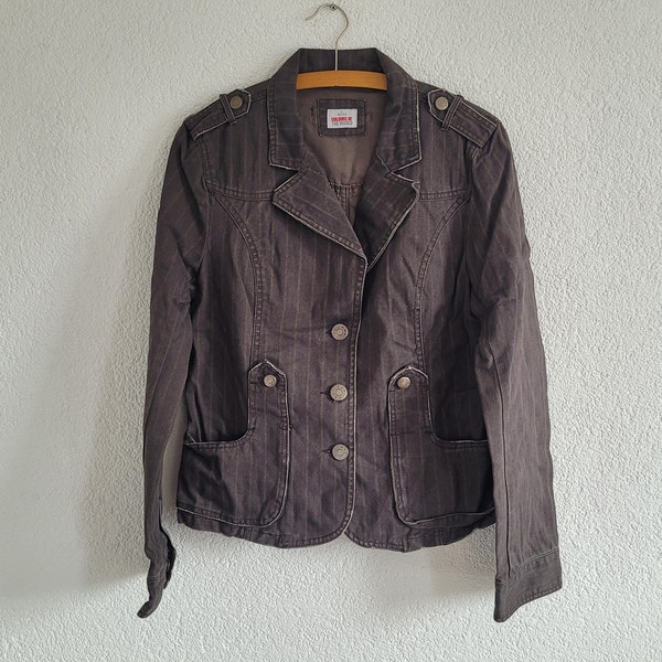 Vintage Jeansjacke in braun / "Colours of The World" Vintage-Jacke /