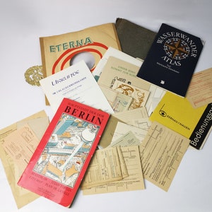 vecchi documenti per scrapbooking / immagini, cartoline, lotto misto / vintage / set C
