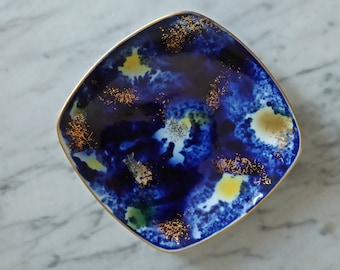 Vintage jewelry plate / ring dish / Wallendorf porcelain / real Kobalt Germany