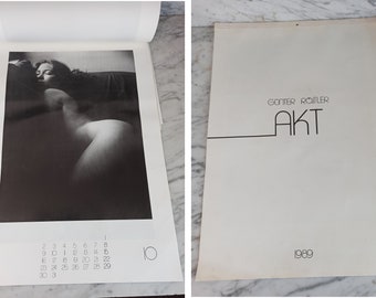 Vintage Akt Kalender Günter Rössler / original von 1989 passt für 2023 / Aktkalender / schwarz weiß  Aktfotographie / Aktfoto / Fotokunst