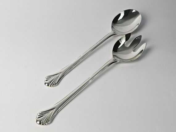 Elegantes Salatbesteck 2-teilig / Vorlegebesteck / Anlegebesteck / Fleischgabel und Löffel