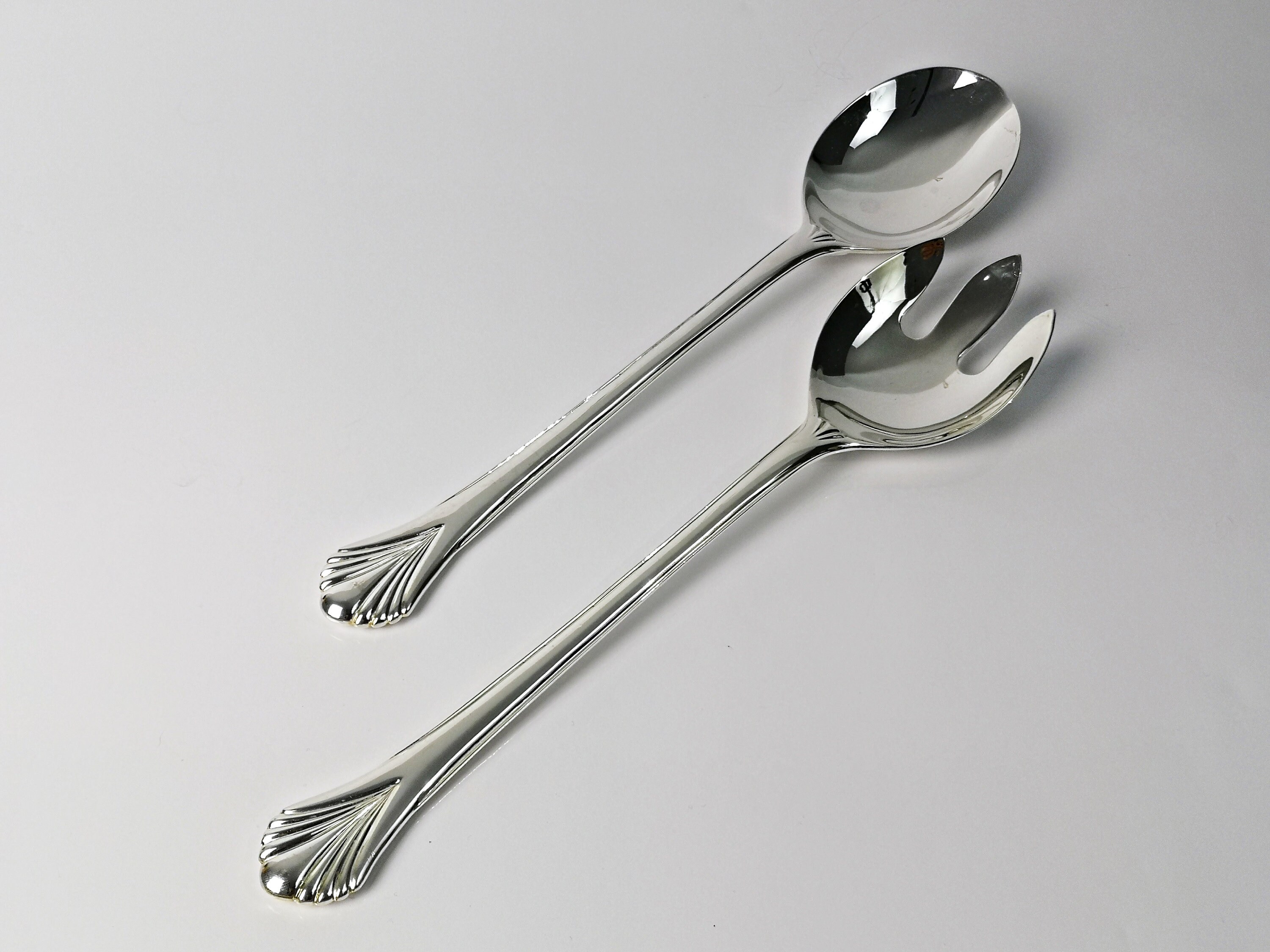 Elegantes Salatbesteck 2-teilig / Vorlegebesteck / Anlegebesteck / Fleischgabel und Löffel