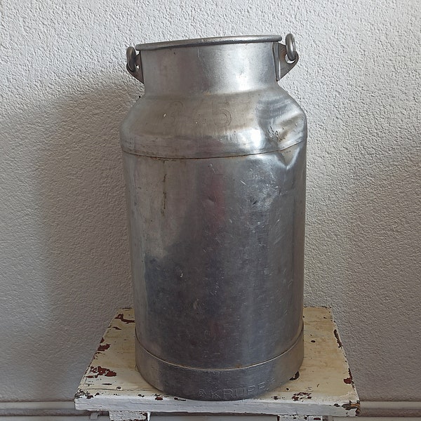 Stainless Steel Milk Can / milk jug / old milk churn can / primitive churn / 20 liters