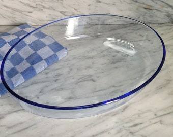 Vintage Auflaufform Pyrex Glasschale / feuerfeste ovale Backform / feuerfestes Glas / Made in France