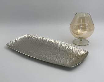 Vintage tray from the 1960s / anodized aluminum / small glass tray, aluminum serving tray, metal tray, storage tray
