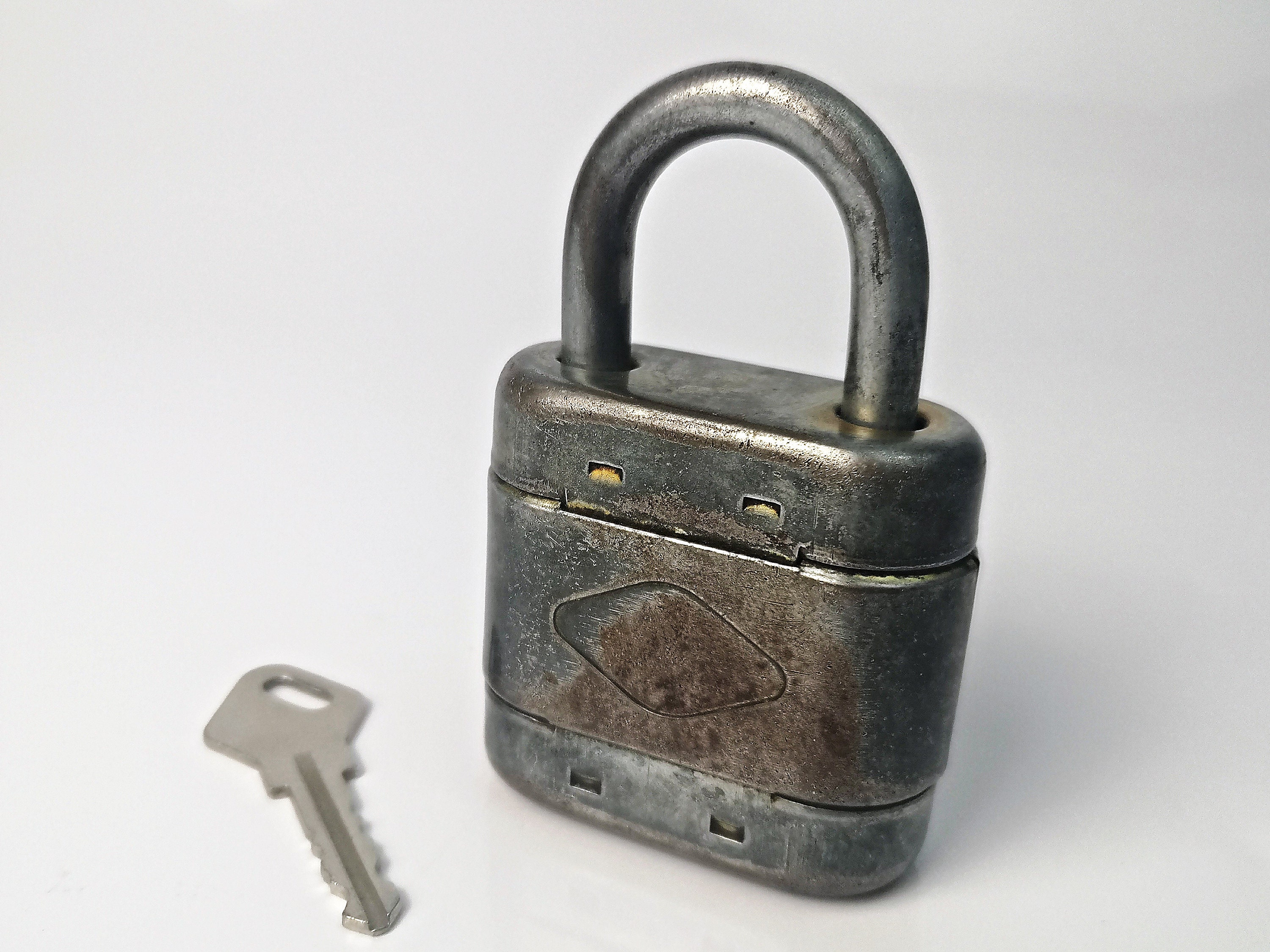 Old Padlock 70s / 80s Steel Lock / VINTAGE Padlock / LOCK