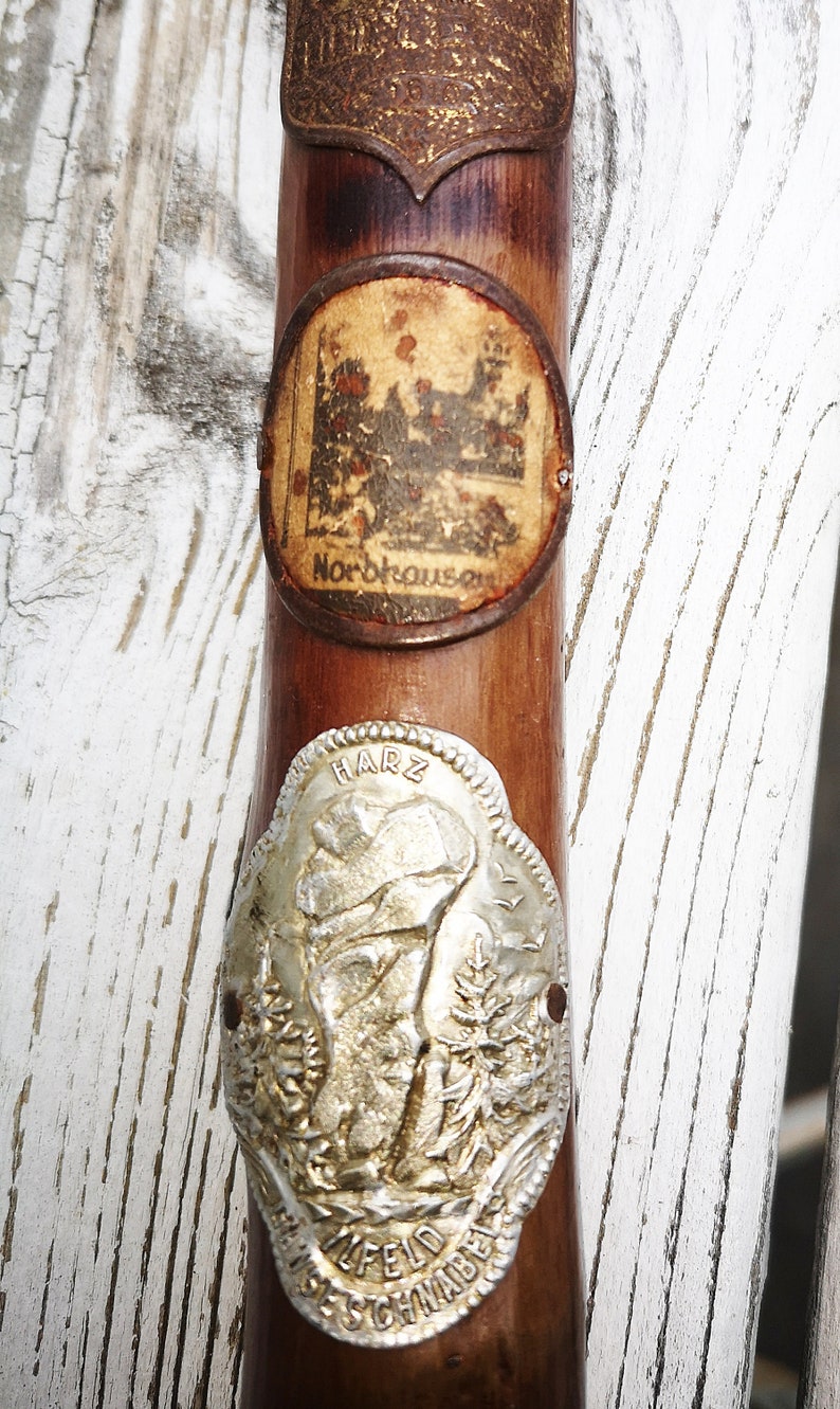 German Walking Stick Cane 34.5 with Stocknagels BADGES Etsy