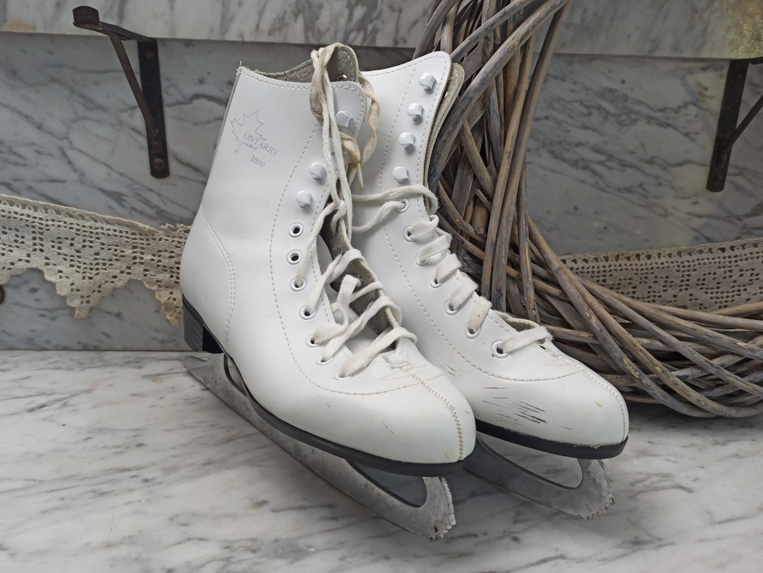 White Ice Skates Made of Leather / Size. 40 / Figure Skating / Etsy