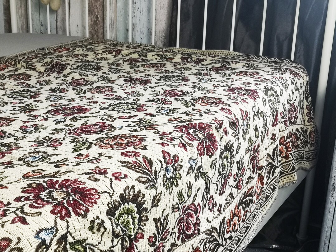 Woven Bedspread Bedspread for Single Bed Beige / Colorful / Etsy