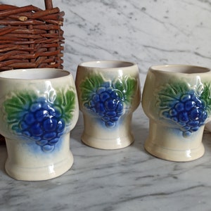 3 Retro Mugs / Drinking Mugs / Mulled Wine Cups / Mulled Wine Mugs / VINTAGE Wine Mugs / Ceramic Mugs / Drinking Vessel