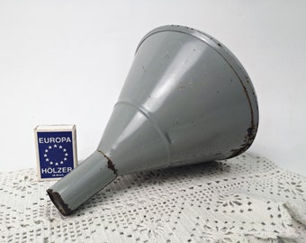 large funnel / enamelled metal / rusty / XXL / garden / filter funnel / filter / sieve / Made in Germany / 18 cm