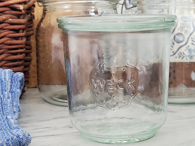 old Weck jar / Weck canning jar / round rim jar 100 / storage jar / jar with lid / canning jar / 1/2 liter / 500 ml image 4