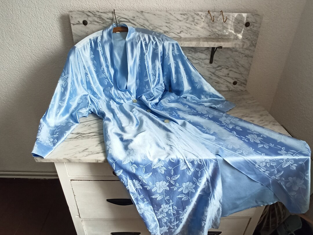 Light Dressing Gown / Light Blue Dressing Gown / Vintage Etsy