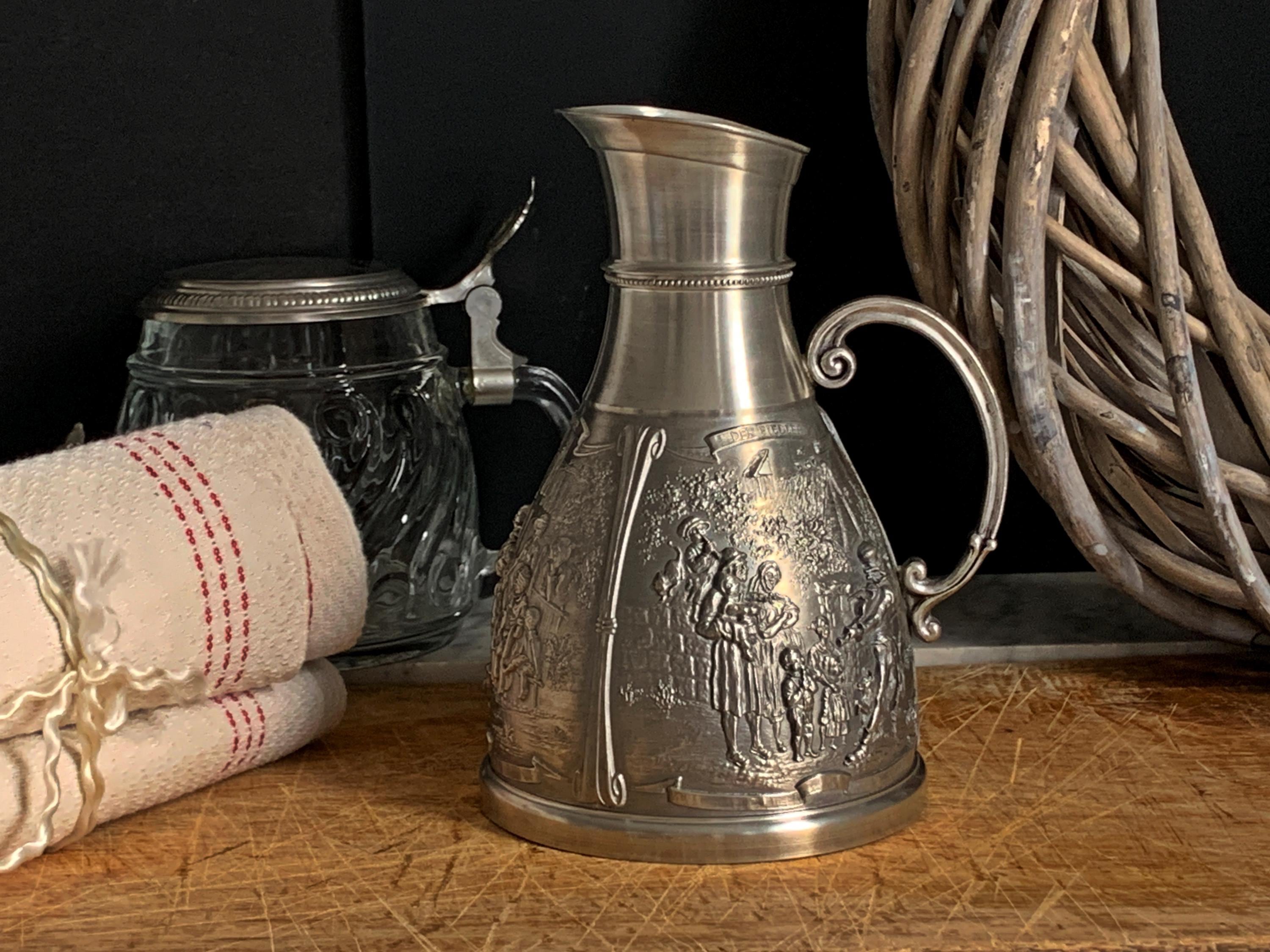 ピューター大型ボトル　 壺　瓶　水差　ポルトガル　錫　 Amazon.co.jp: マレーシア製 ピューター 錫製 TUMASEK PEWTER