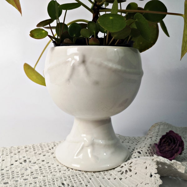 Vintage Übertopf  für Zimmerpflanzen / Blumentopf / Keramik / Fußschale / Bubikopf
