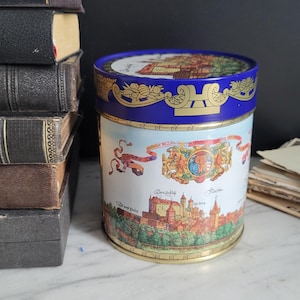 Retro tin can / Nuremberg gingerbread tin / castle / palace / city view Nuremberg