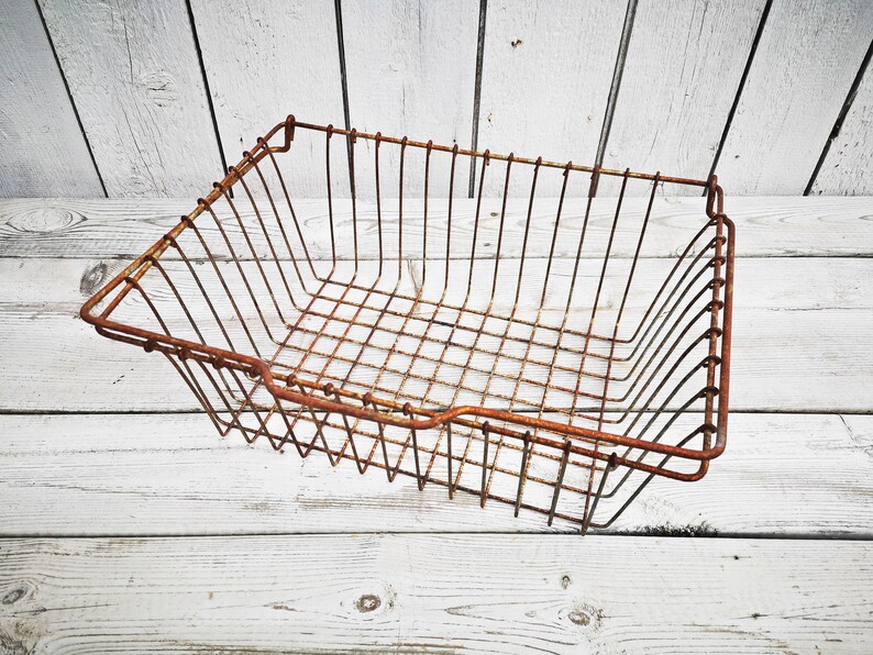 Metal Basket 70s / Wire Basket / Industrial Style Etsy