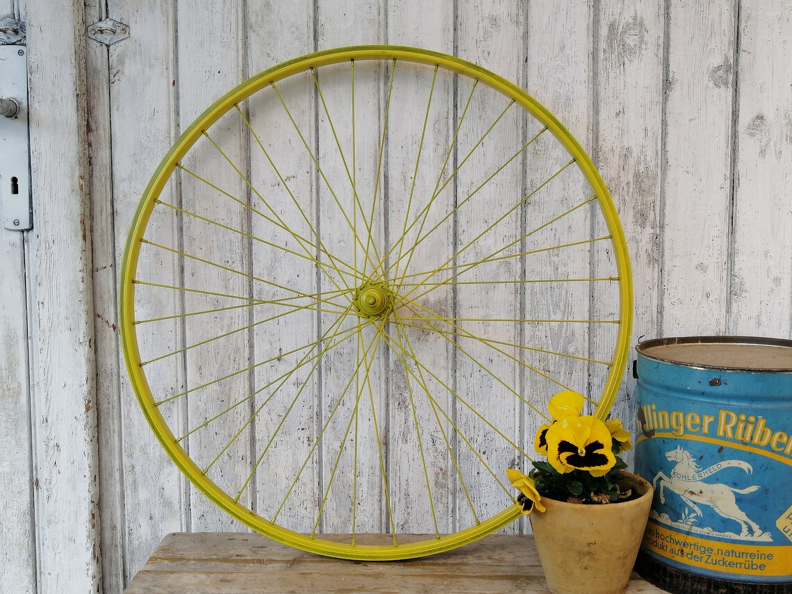 Old bike wheel / rim / bicycle rim / spoke wheel / rustic Etsy