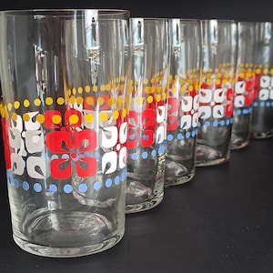 6 glasses from the 70s / lemonade glasses / juice glasses