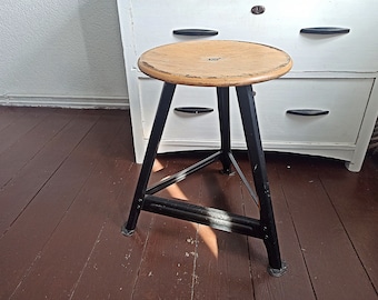 Stool / workshop stool / metal stool from the 90s / Industrial / Bauhaus style