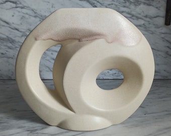 beige ceramic VASE / designer vase with hole