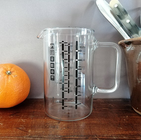 Measuring cup made of glass 1/2 liter Fl.oz Fluid ounce Etsy