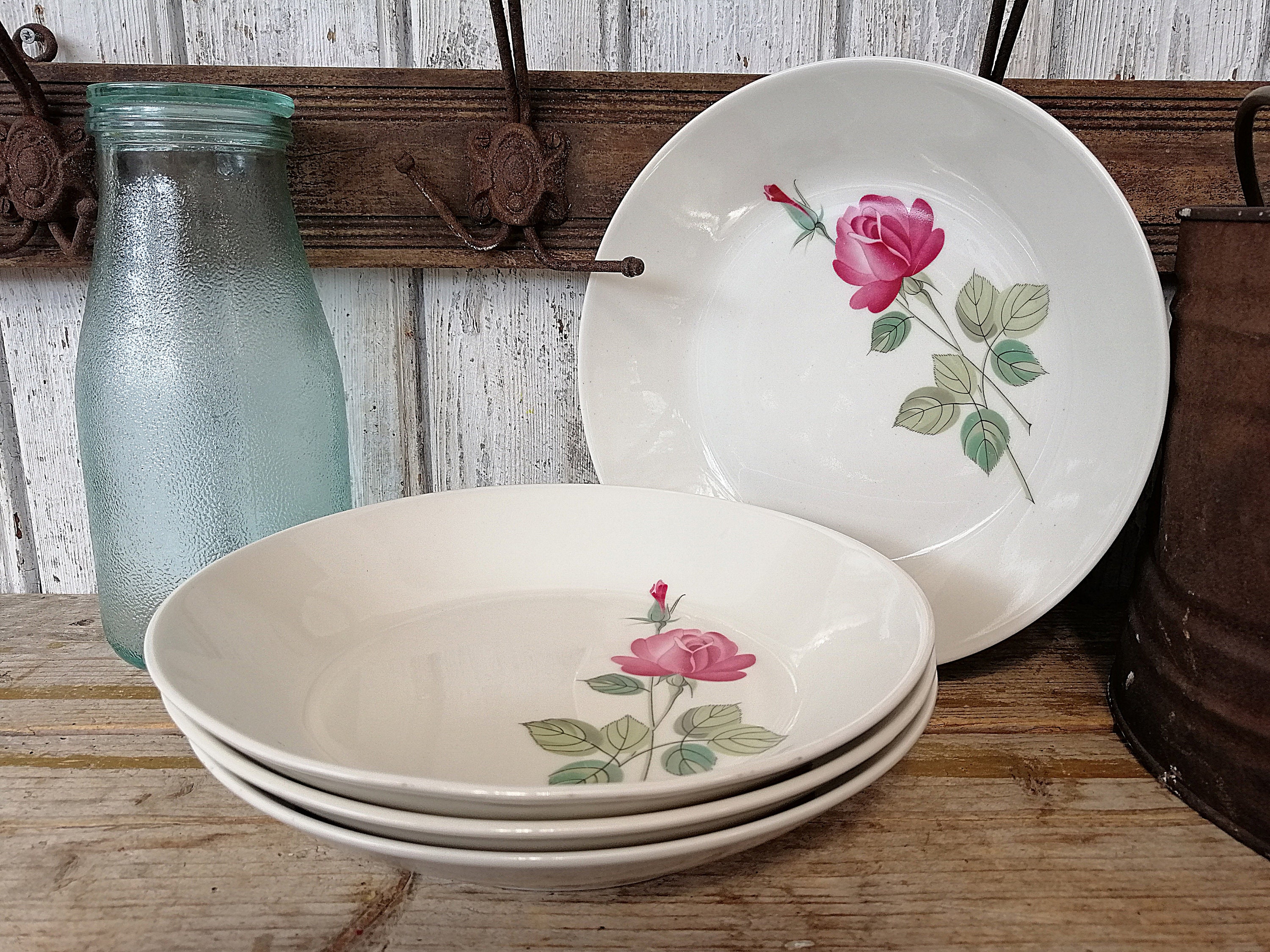 4 dinner plates / old plates / Vintage plates porcelain from Etsy
