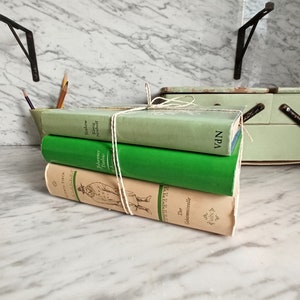 Old books / Stacks of books / Green - shades of green / Vintage novels / Book decoration / Johannes Tralow &quot;Mohammed&quot; - Ludwig Tieck