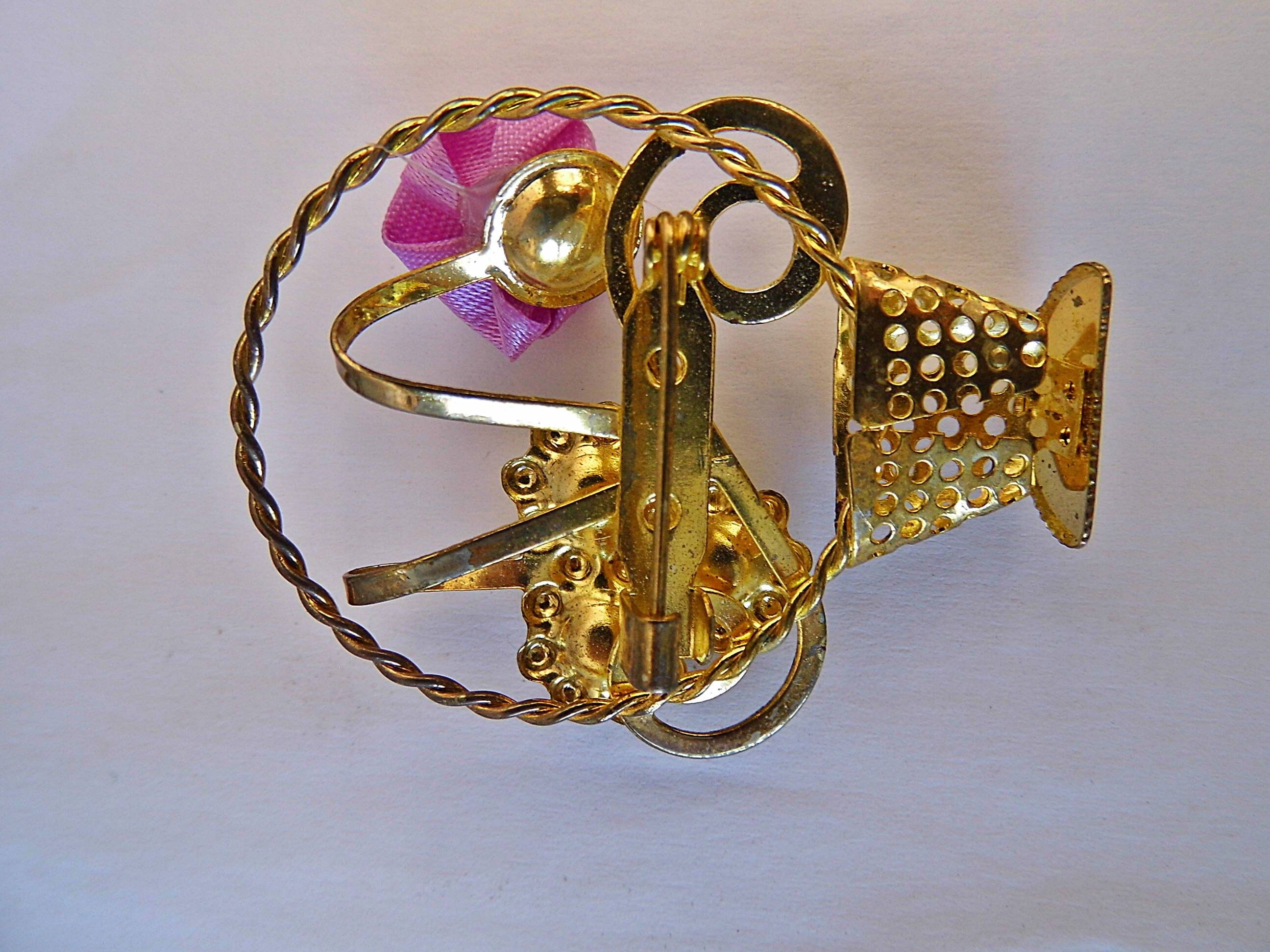 * vintage brooch ୨୧ *✵ ヴィンテージ ブローチ (f) Vintage WFS Sterling Silver Filigree Bow Brooch Art Deco Pin