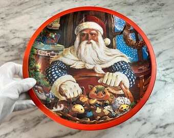 Weihnachtsteller Pappe Bunter Teller Weihnachten Nikolaus 60er 70er 60s 70s alt-