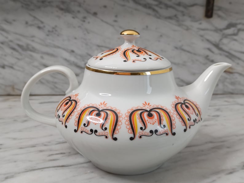 60s teapot Lichte and Piesau porcelain Mid Century image 7