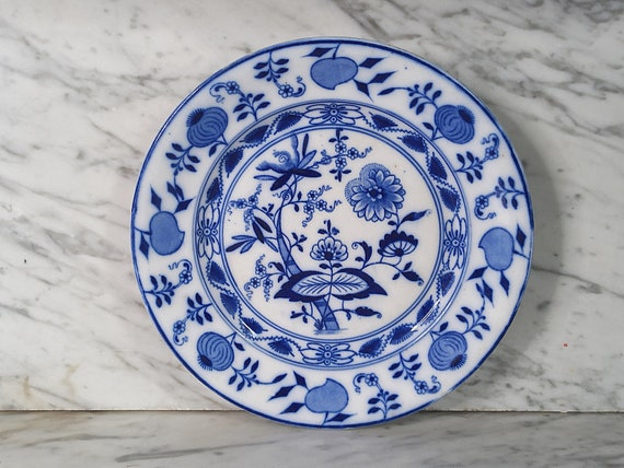 Antiker Wandteller / VINTAGE Teller / Zwiebelmuster / Jugendstil Wandschmuck / Jahrhundertwende / Villeroy & Boch