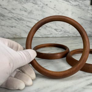 3 small, round frames, wooden rings / picture frames for crafting / decorating / wooden frames / wooden frames for DYS projects Ø 11.5 cm 4.5&quot;