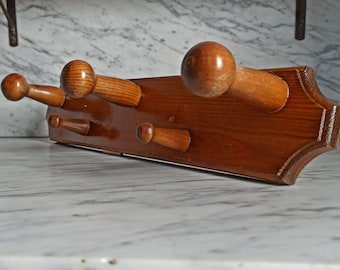 Vintage hook rack / wall coat rack