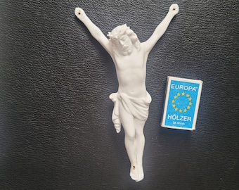 old figure of Jesus made of porcelain / Jesus figure for crucifix / body of Jesus Christ / biscuit porcelain