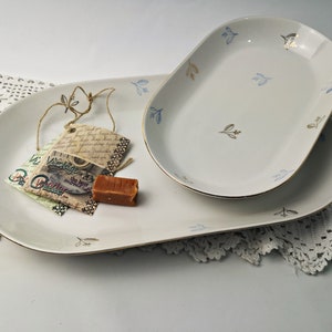 2 assiettes vintage, assiette à gâteau, assiettes à viande, assiette volée - assiettes ovales - assiettes de service