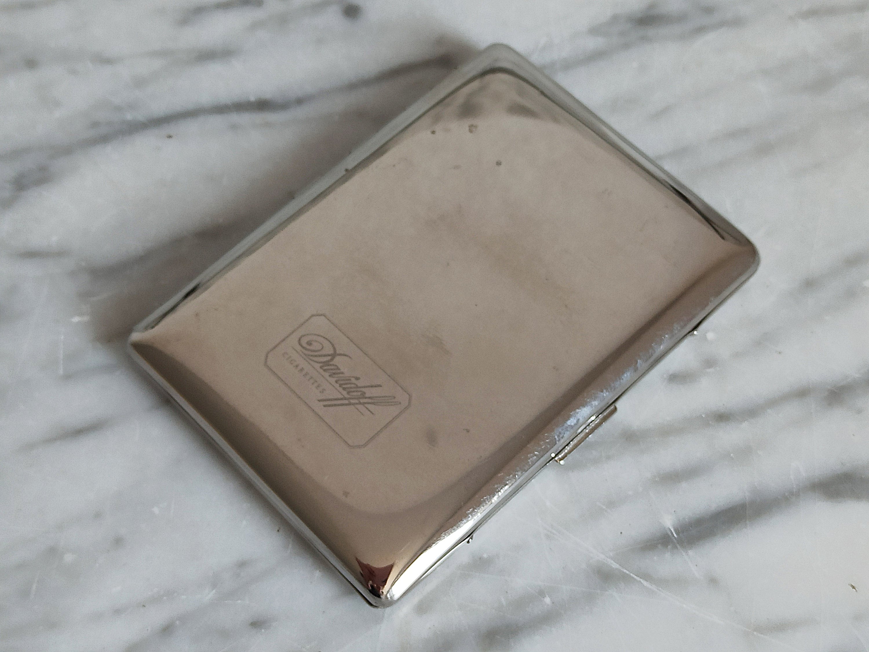 davidoff cigarettes case Vintage Cigarette Case by Davidoff / Vintage Metal Cigarette Case